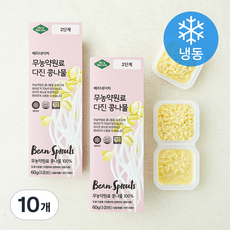 베리네이처 야채큐브 무농약원료 가공식품 인증 다진 콩나물 2단계 (냉동), 60g, 10개
