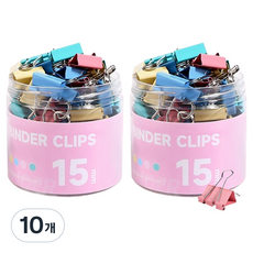 동아피엠에스 서류집게 더블클립 컬러혼합 15mm, 10개, 60개입, 미니