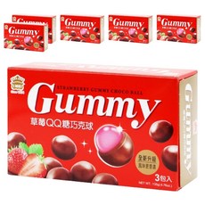 義美 QQ糖巧克球 量販 草莓風味, 6盒, 135g