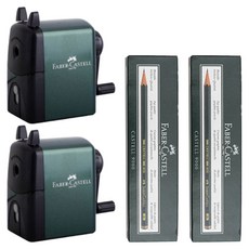 Faber Castell 手柄卷筆刀 + 9000 支鉛筆 HB 12p 套裝, 綠色（卷筆刀）, 2組