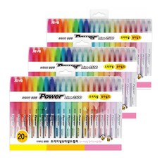 JAVAPEN Power Line 螢光筆 經典 + 淡彩 20色, 混合色, 60入