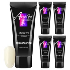Misscheering 美甲延長膠 15ml, MILK WHITE, 5條