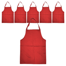 금깨비 손님용 목걸이형 앞치마, 레드, 6개