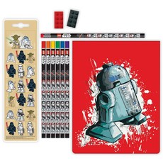 LEGO 樂高 文具組 鉛筆x1+彩色鉛筆x6+塗鴉本x1+貼紙x1+橡皮擦x2, 1組, 星際大戰