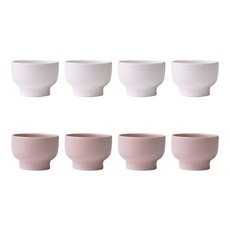 BOWLBOWL 韓國製 BowlBowl 家庭派對燒酒杯組 8入, 牛奶白 + 藕粉色, 1套