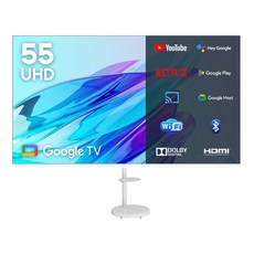이노스 4K UHD 구글 3.0 화이트에디션 스마트 TV + 대형 삼탠바이미 티비 스탠드 삼텐바이미 TV 거치대 FS-30 화이트 세트, 벽걸이형, 방문설치