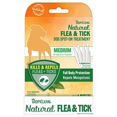 TROPICLEAN 巧倍麗 蚤蜱逃驅 蚤滴劑 中型犬 4入 純天然精油製成, 白色, 12ml, 1盒