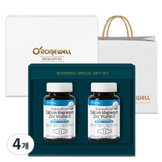 ROnIEWELL 鈣鎂鋅質維他命D補充錠, 90顆, 4罐