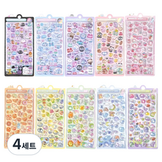코쿠리 3D 입체 에어 스티커 다꾸 폰꾸 10종 세트 5W0866, 4세트, 혼합색상