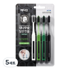 MEDIAN 麥迪安 竹炭細軟毛牙刷, 4入, 5個