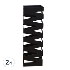 Seollem House 方形鐵製Z字形雨傘架, 2個, 黑色