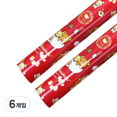 솔로몬샵 코코 뉴리락쿠마 비닐롤포장지 대 18m, 레드, 6개입