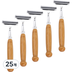 B0966 Comery 便攜式竹柄一次性剃須刀, 25個, 1入