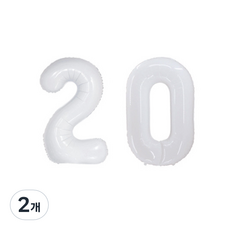 Maket Gamseong 各式數字氣球, 20(白色), 2個