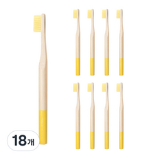 Trade Me 溫和竹製牙刷 彩色刷毛 黃色, 1入, 18個