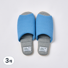 모던하우스 빨아쓰는 와플 컬러블록 슬리퍼, 블루 + 그레이, 3개