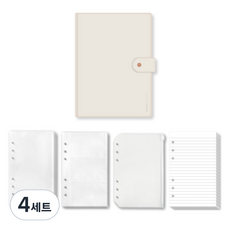 Recoz A6 6孔現金活頁夾組, 4套, 香草