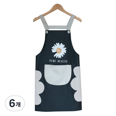 잇츠온 데이지 수건 방수 타올 앞치마, 블랙, 6개
