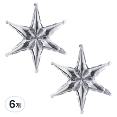 조이파티 은박 육각별 50cm, 실버, 6개
