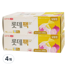 롯데이라이프 위생팩 알뜰형, 대(L), 200개입, 4개