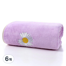 원이네 국화꽃 바스타월 300g 극세사, 퍼플, 6개