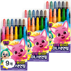 지구화학 핑크퐁 원더스타 미니 색연필, 12색, 9개