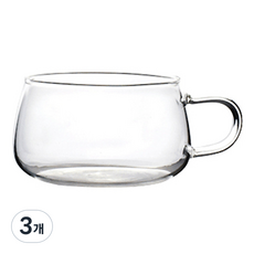 인블룸 내열유리 찻잔 260ml, 3개 3개