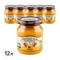 루돌프 유기농 퓨레, 망고맛, 12개, 120g