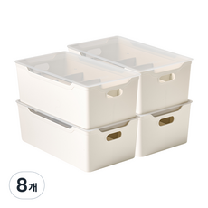 EASY&FREE 分格收納箱 S號, 花白色, 8個