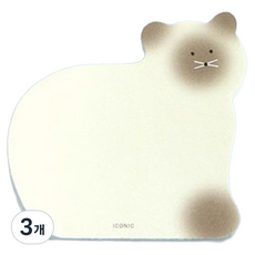 ICONIC 動物便條紙, 06 貓咪, 60張, 3個