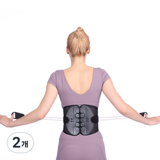 리치덕 통기성 로프조절 허리보호대 블랙, 2개