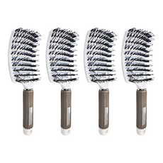 髮根蓬鬆造型梳 鬃毛款 - 白色, ABS樹脂, 梳理頭髮或造型輔助使用, 4個