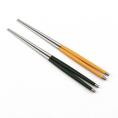 Bogen 韓國製造 Le Bien 緞面餐具筷子 2雙組, 1套, 芥末黃, 深綠色, 筷子 2p