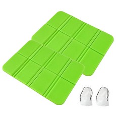 씨티컴퍼니 휴대용 야외 접이식 쿠션 등산 방석 2세트, 그린