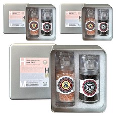 푸리오 히말라야 크리스탈 핑크소금 그라인더 100g + 인도 말라바르산 통흑후추 그라인더 35g, 3세트