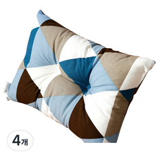우리앤데코 큐브 직사각 차량용 등쿠션, 코발트 블루, 4개