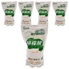 真柑淨 檸檬酸補充包*5包 食品級檸檬酸 水垢清潔 除臭抗菌 環保清潔劑, 400g