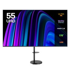 이노스 4K UHD LED TV 55인치 제로베젤 티비 + 대형 삼탠바이미 티비 스탠드 삼텐바이미 TV 거치대 FS-30 블랙 세트, 138cm(55인치), E5500UHD, 방문설치