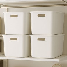 보노하우스 리빙박스 팬트리 정리함, 화이트, L(264 x 372 x 242 mm), 12개