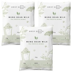 Body Goals 豌豆蛋白飲 綠豆沙 31g 3包-純素 低糖