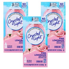 Crystal Light 粉紅檸檬飲沖泡包, 3.68g, 10條, 3盒