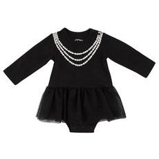 La Chamade 日安朵朵 女嬰 雪紡蓬蓬裙長袖連身衣 台灣製