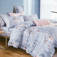 Annette 萊賽爾 雙人 加高35CM 台灣製, 薄床包 + 薄枕套組, 薄床包(186 x 152cm) + 薄枕套(75 x 45cm), 晴空