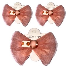 SY 手做造型壓夾, 蝶結笑臉紅, 3個, SY13642, 不適用