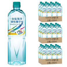 TAIYEN 台塩生技 鹼性離子水 850ml*20瓶, 連續六年榮獲品牌第一, 60瓶