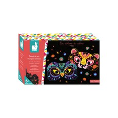 Janod 小小工作坊 刮畫動物面具, 親子手作，共同度過好時光，附工具, 1盒