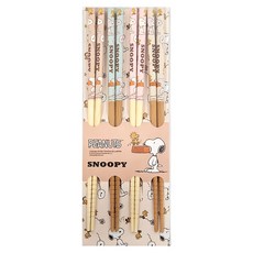 PEANUTS 史努比 竹筷4件組, 竹筷 22.5cm, 顏色隨機, 1組