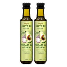 OLIVADO 蒜香酪梨油 物理低溫冷壓萃取 無膽固醇 無添加劑或防腐劑 發煙點高達攝氏255度, 250ml, 2瓶