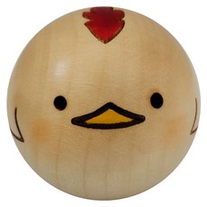 USABURO KOKESHI 卯三郎木芥子 十二生肖 木製擺飾 5.8xH5cm 燈台樹材質, 雞 木頭色, 1個