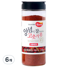 햇님마을 양념이 잘 어우러지는 국산 고춧가루 보통매운맛, 110g, 6개
